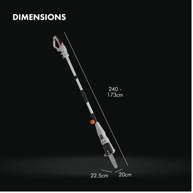 sharrë elektrike teleskopike 2-në-1 dhe gërshërë për gardh VONHAUS 2500263, 750W/460W, 8\" (20cm) Oregon, kabllo 10m, gri/zezë
