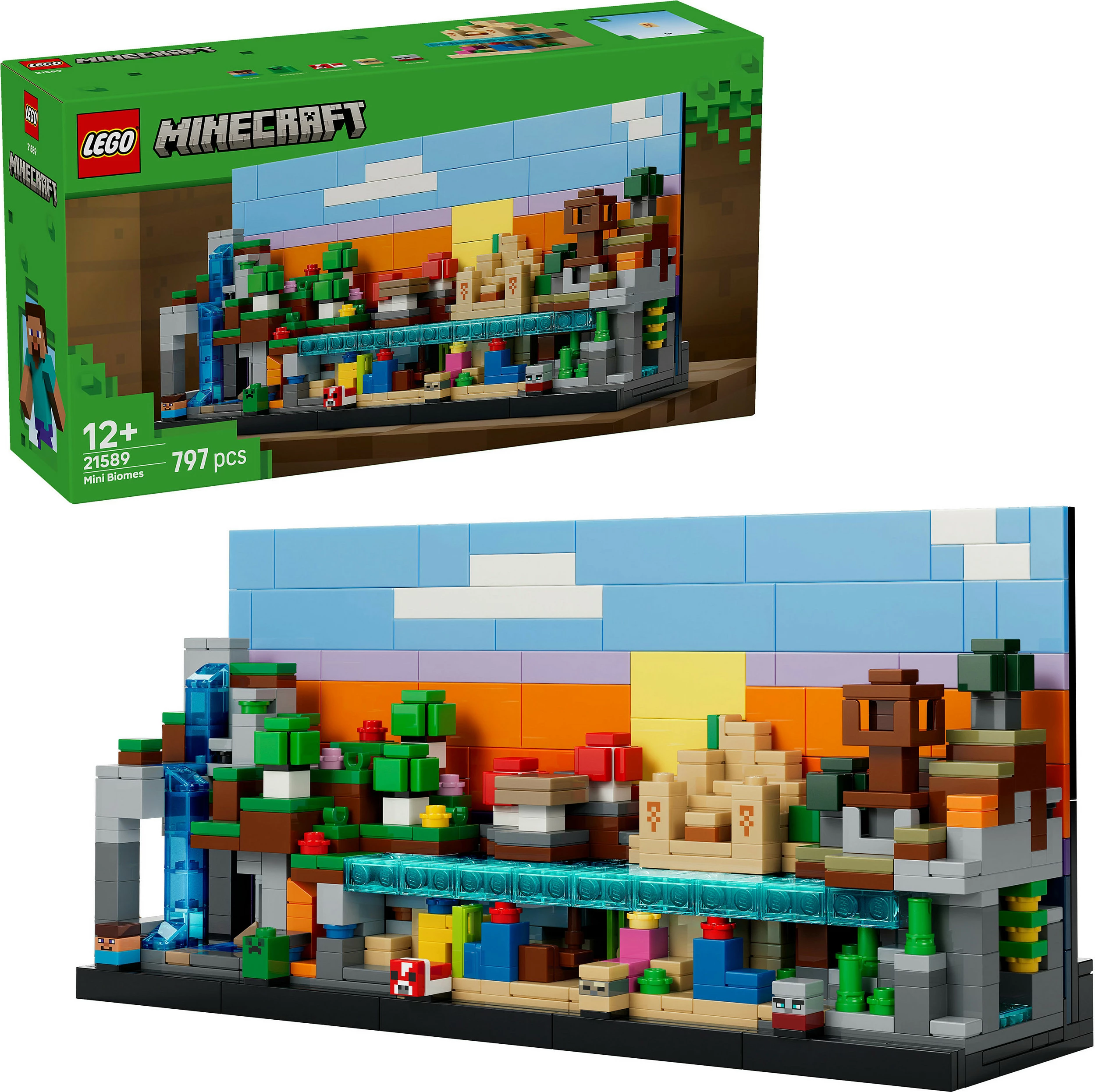 Set ndërtimi LEGO Minecraft Mini Biomes 21589, 797 copë, 12+, shumëngjyrësh