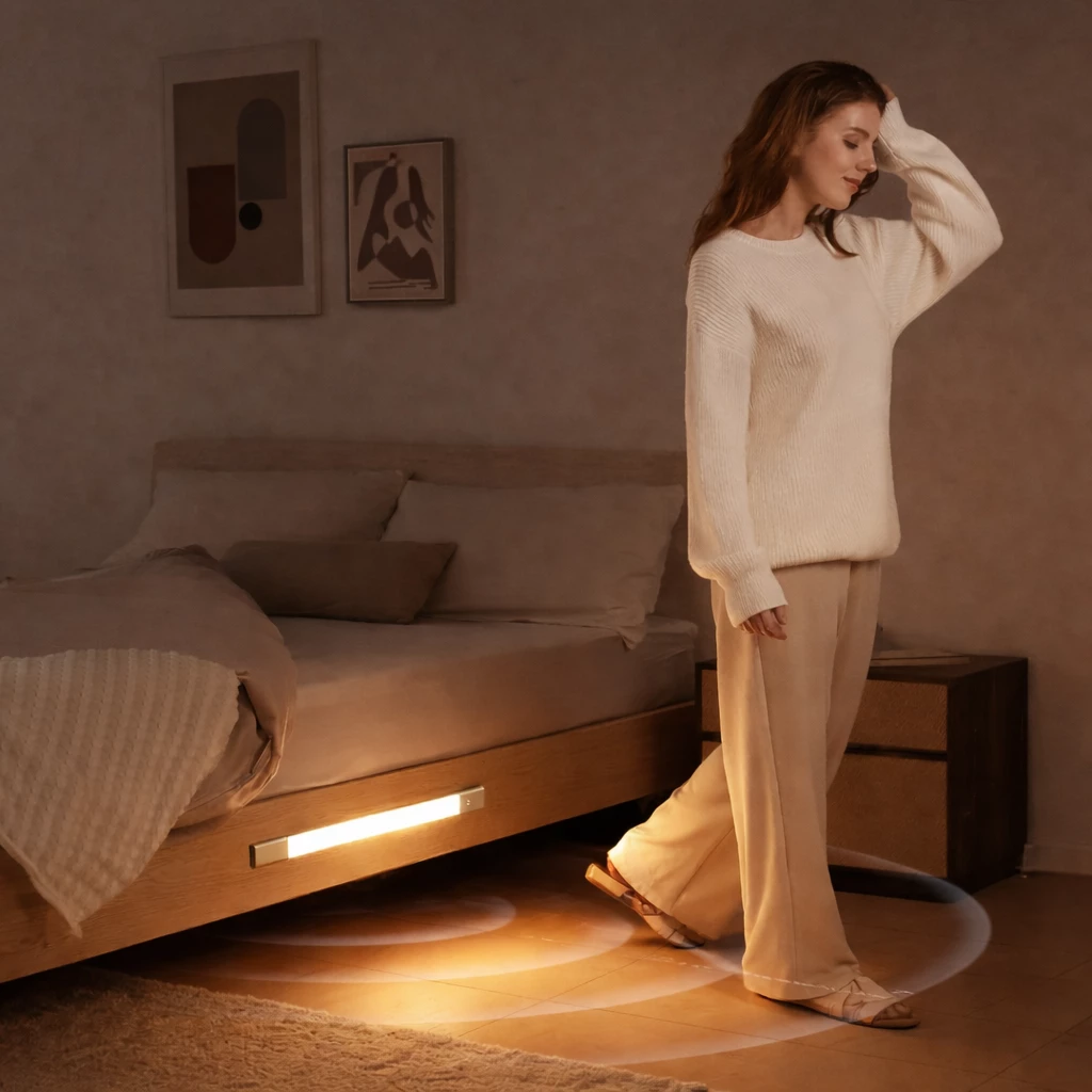 Ndriçues LED me bateri dhe sensor lëvizjeje 1902 – 40cm 8W