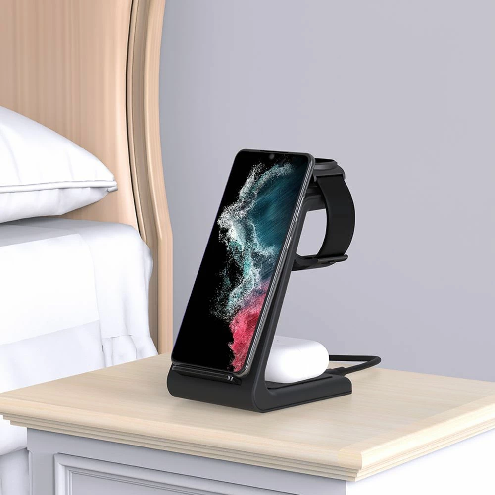 Stacion karikimi 3-në-1 Tech-Protect QI15W-A36, për Android, e zezë