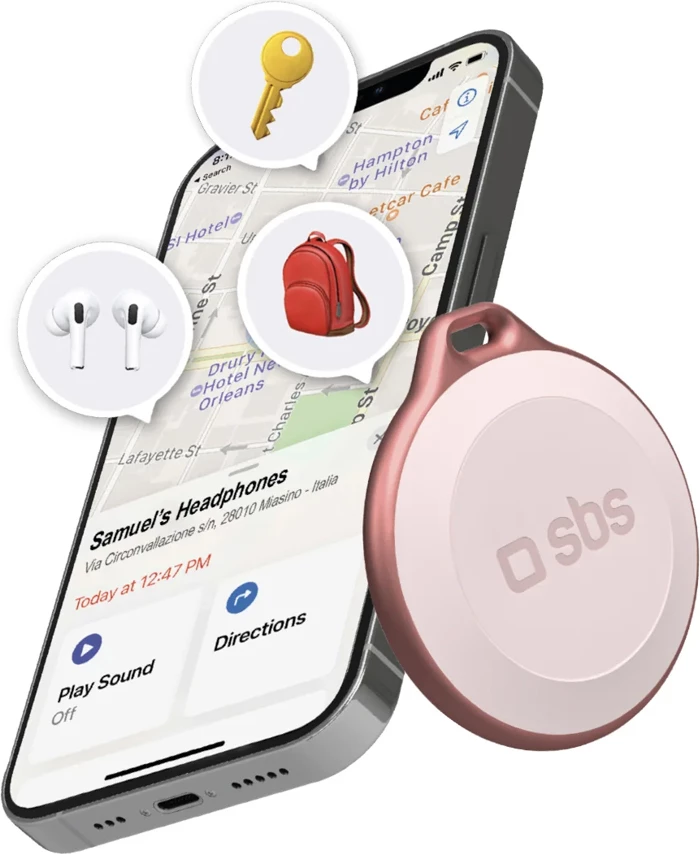 Tracker SBS Track My Circle, kompatibil me Apple Find My, IP65, Rozë