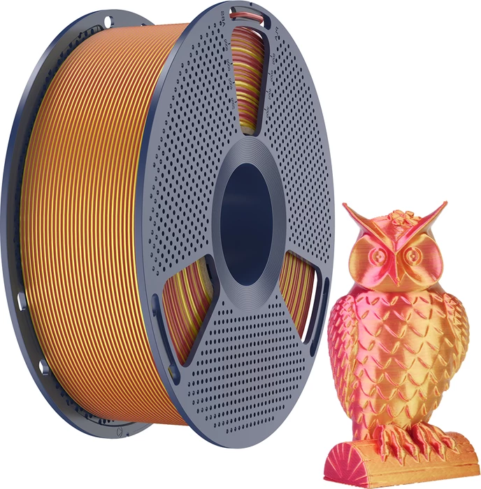 Filament për printim 3D Sunlu PLA+ Silk Dual Color PLA+ Silk DC R Go, DC dyngjyrësh, e kuqe/ari