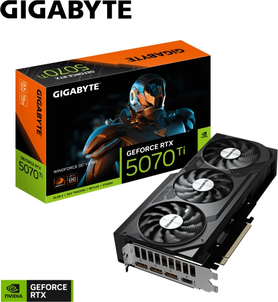 Kartelë grafike GIGABYTE GeForce RTX 5070 Ti WINDFORCE OC V2 16GB GDDR7 PCIe 5.0
