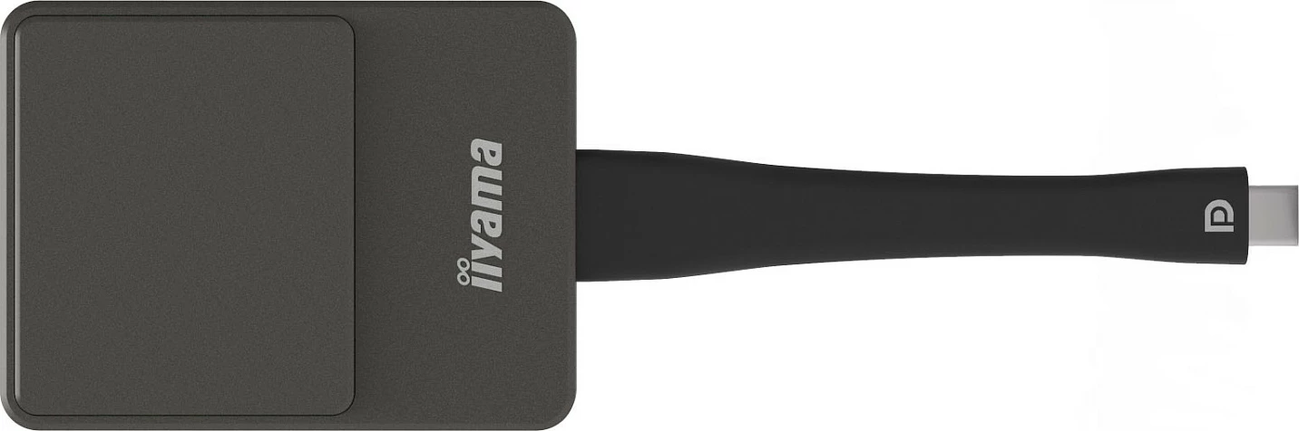 Dongle prezantimi iiyama USB-C, 4K Ultra HD, Wi‑Fi 5 GHz, i zi/argjendtë