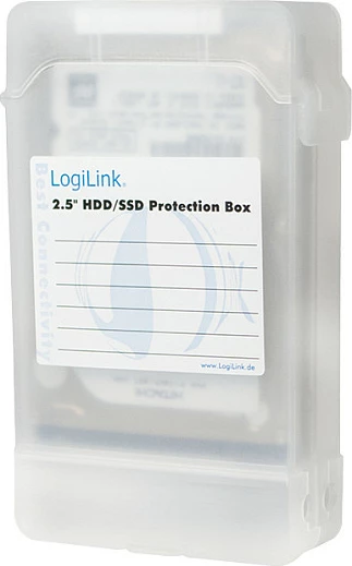 Kuti mbrojtëse për HDD/SSD 2.5", LogiLink, për 2 disqe, e bardhë