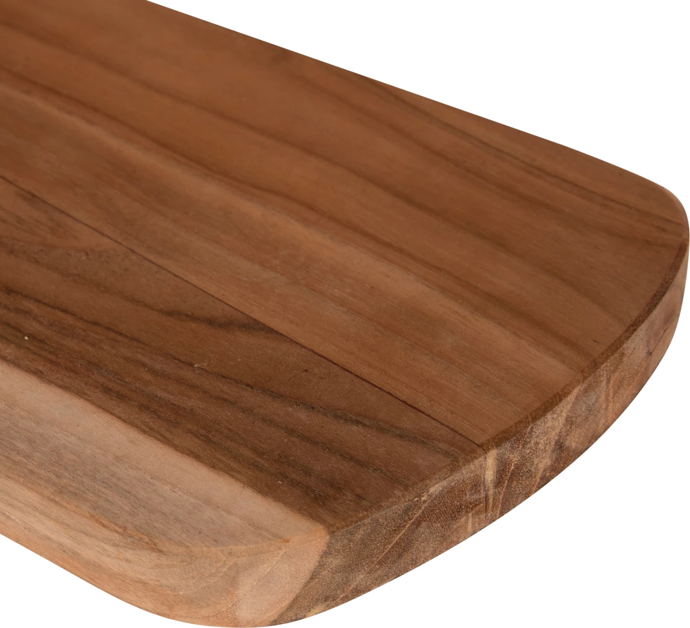 Dërrasë prerëse për kuzhinë, FH4289, dru tik, ngjyrë natyrale, vrimë varëse, dorezë e pjerrët, 14,5x50x2H cm