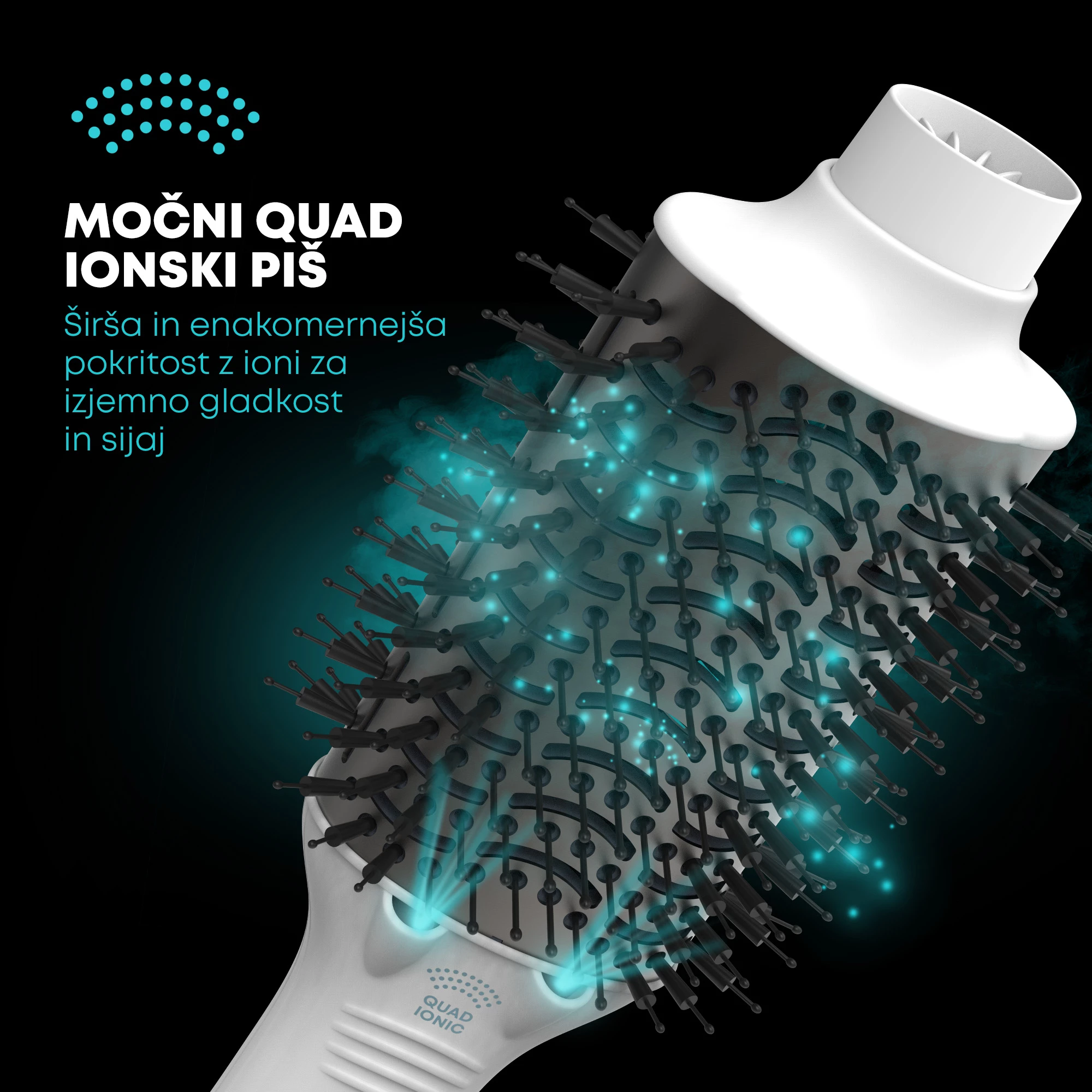 Furkë ajri për tharje dhe stilim flokësh Revamp Progloss Perfect Blow Dry DR-1850, 1200W, jonike, bardhë/zezë