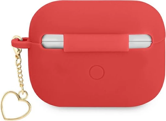 Mbështjellës Guess për AirPods Pro, Charm Heart Collection, silikon, kuqe