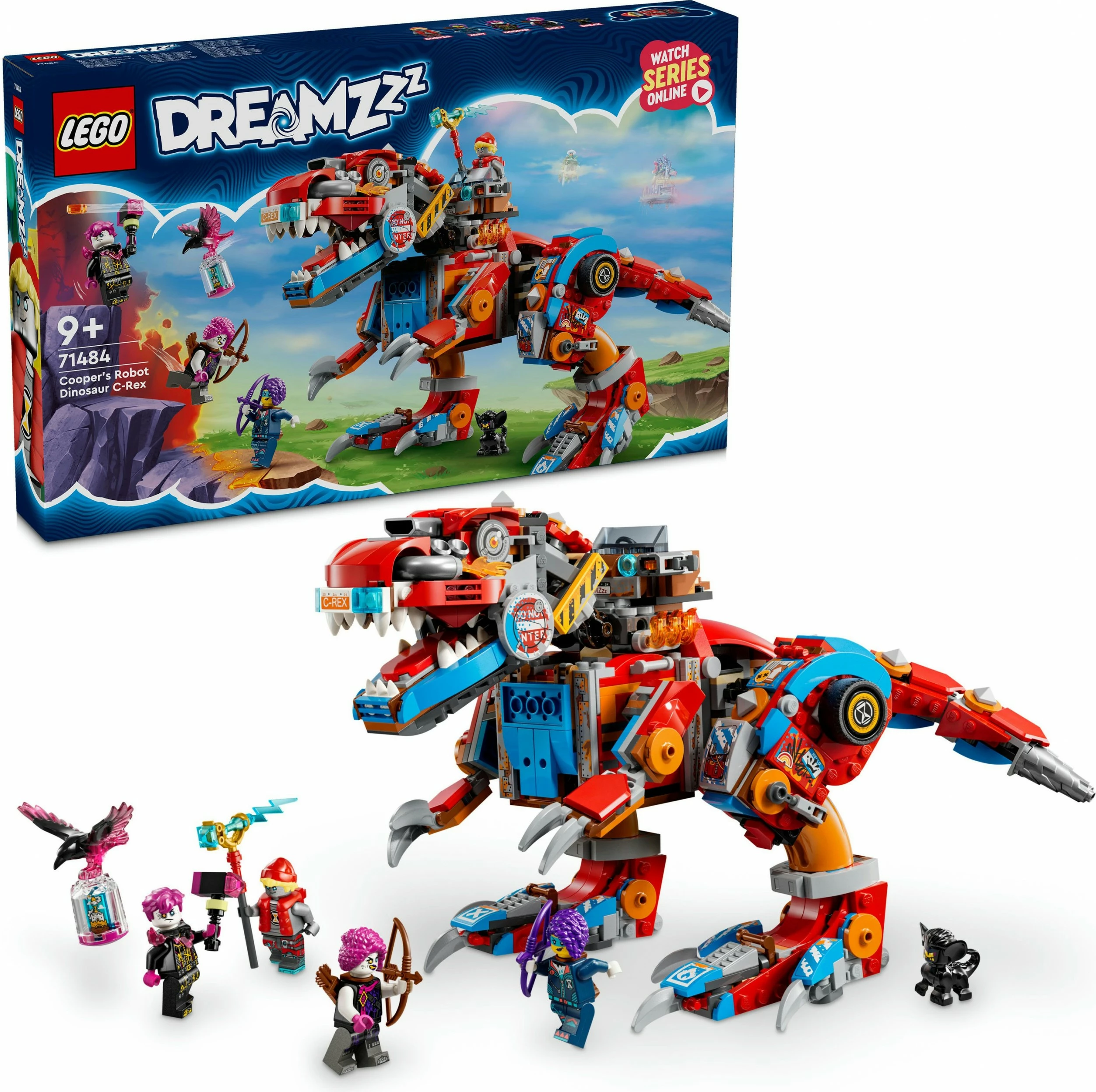 Set ndërtimi LEGO DREAMZzz 71484 Cooper's Dino-Mech C-Rex, shumëngjyrësh