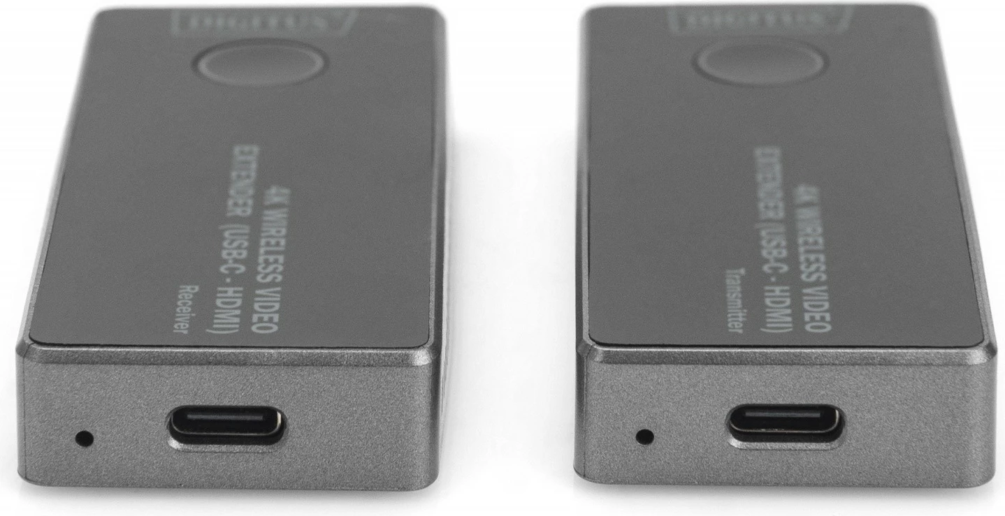 Set wireless HDMI extender Digitus DS-55324, UHD 4K, 30m, USB-C, zi/argjendtë