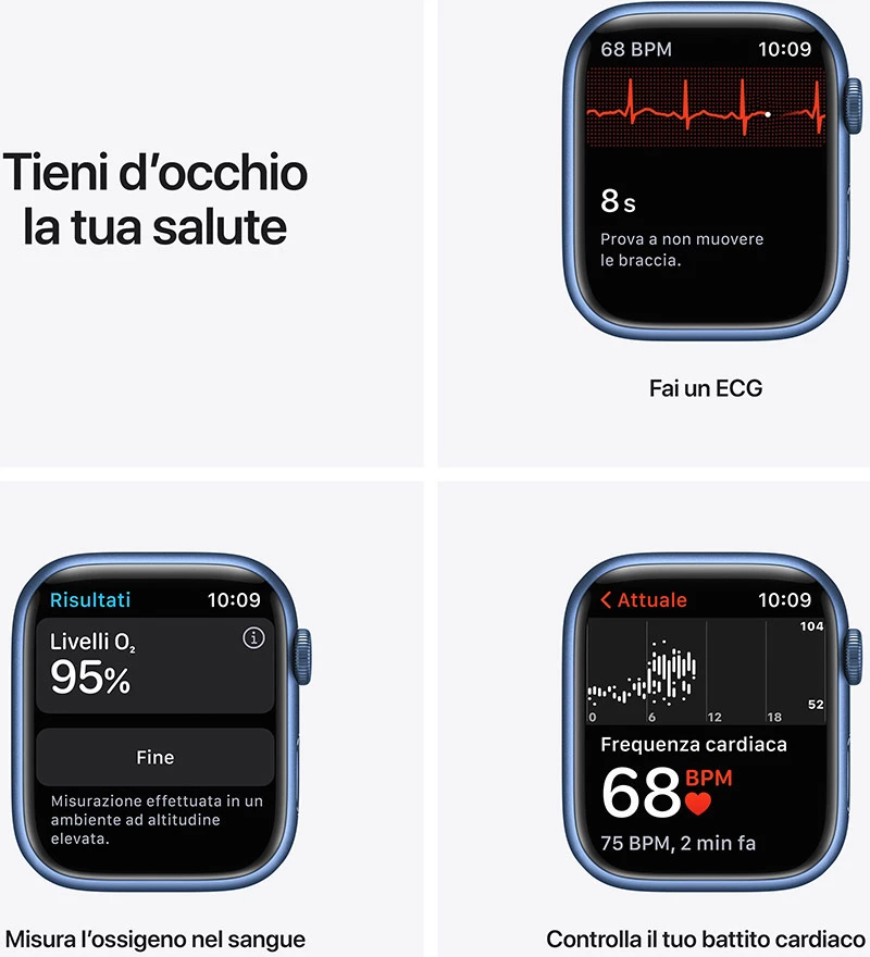 Smartwatch Apple Watch Series 7 45mm alumini blu, rrip sport Abyss Blue
