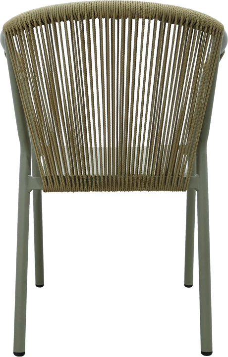 Karrige alumini me krahë e grumbullueshme me kornizë kafe-textilene-pe rattan 56x63x82cm