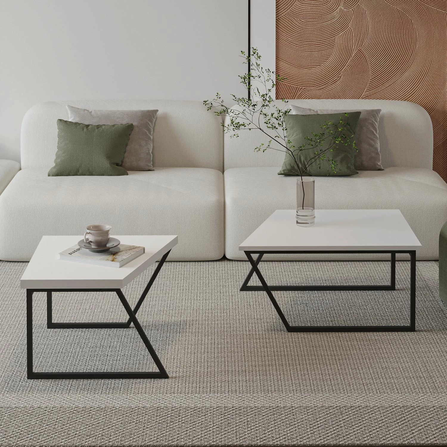 Set tavolinash kafeje Skye Decor, Verona P0024623, e bardhë