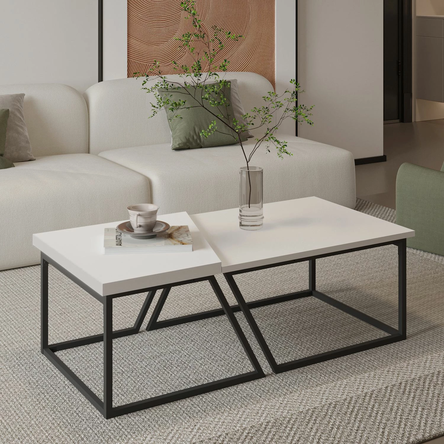 Set tavolinash kafeje Skye Decor, Verona P0024623, e bardhë