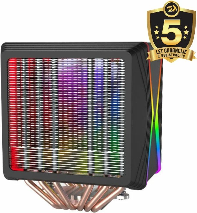 Ftohës CPU Redragon Hodur CC-2188, dual-tower, 1x120mm PWM, ARGB 5V 3-pin, 6 heatpipe, 200W TDP, 168mm, i zi