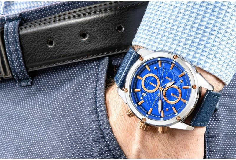 Orë dore meshkuj Giewont GW8810-A2, silver blue