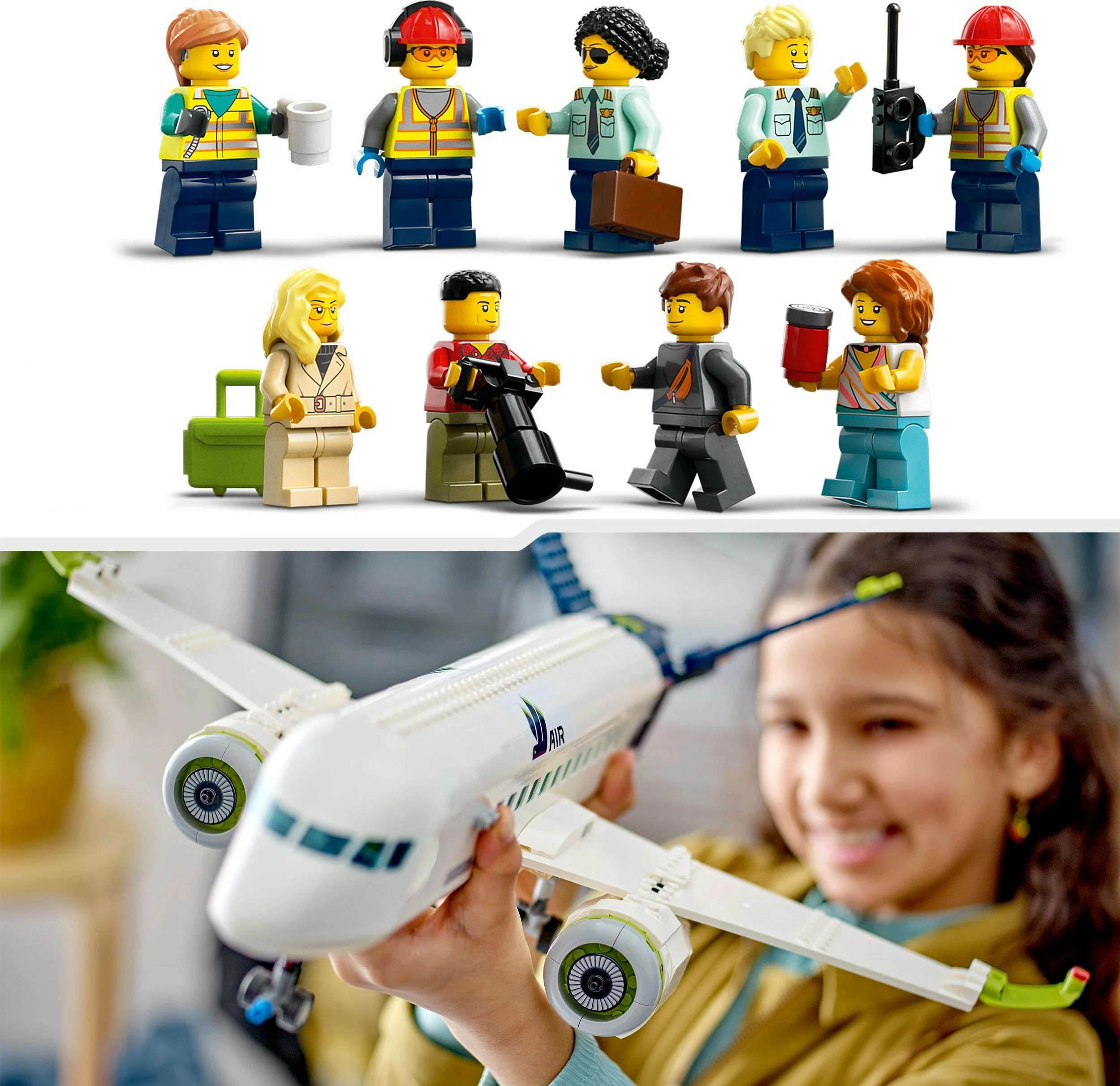 Set LEGO City Passenger Airplane 60367, 913 copë, 9 minifigura, 7+
