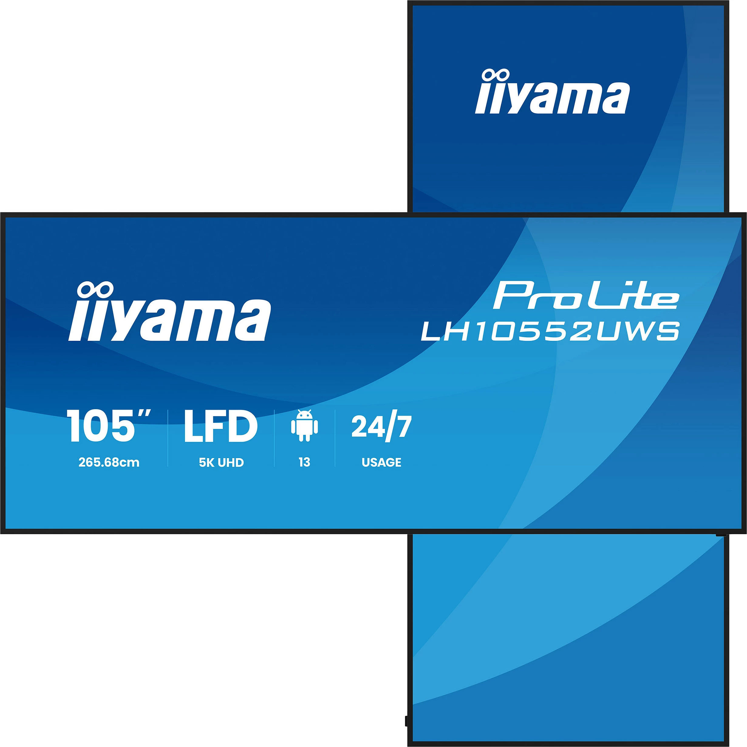 Ekran profesional iiyama ProLite LH10552UWS-B1AG, 105" 5K UltraWide 21:9, IPS, 60Hz, HDMI/DP/USB-C, i zi