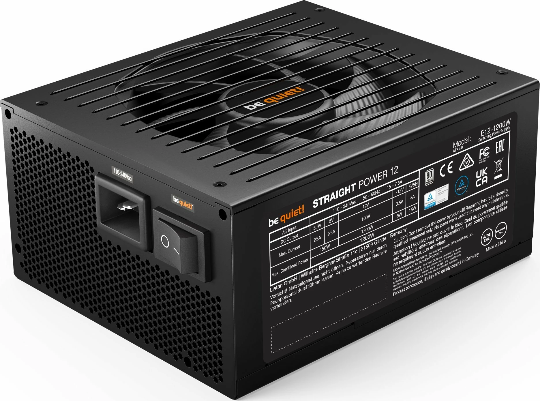 Furnizues rryme be quiet! Straight Power 12 BN339 1200W, 80 Plus Platinum, ATX 3.0, fully modular