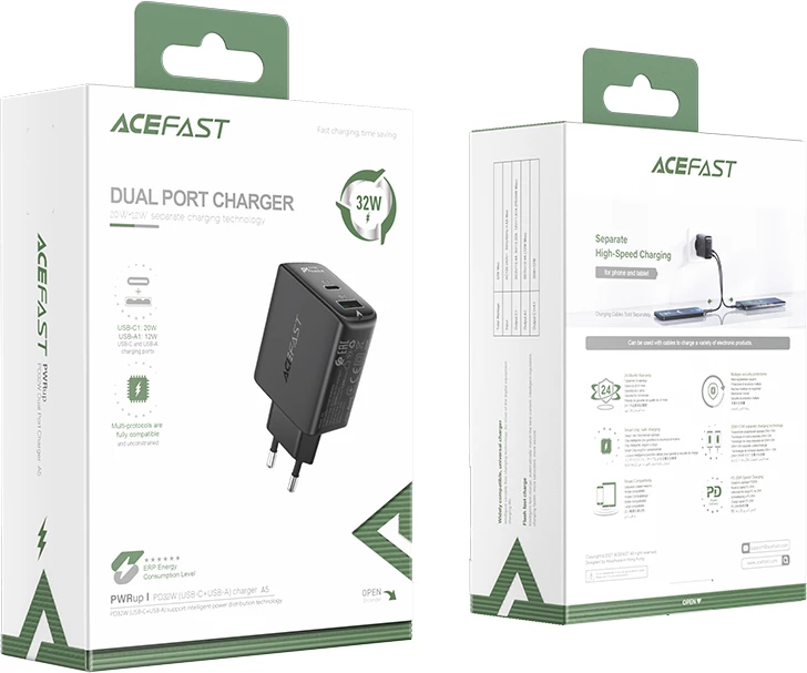 Karikues muri Acefast A5, 32W, 2 porta USB-C/USB-A, i zi