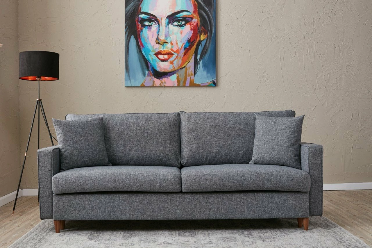 Divan-krevat treshe, ngjyrë gri, Atelier del Sofa, Eva