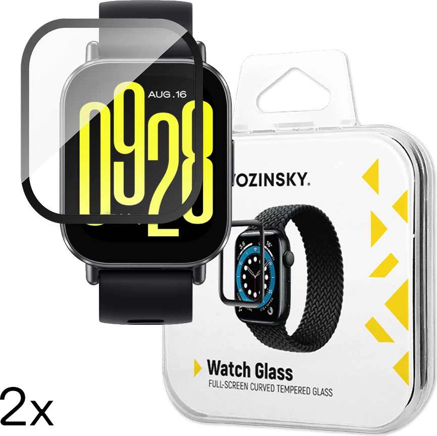Xham i temperuar për orë Xiaomi Redmi Watch 4 Wozinsky Full Glue (2 copë)