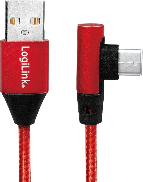 Kabllo karikuese LogiLink, USB-C, 0.3 m, i kuq