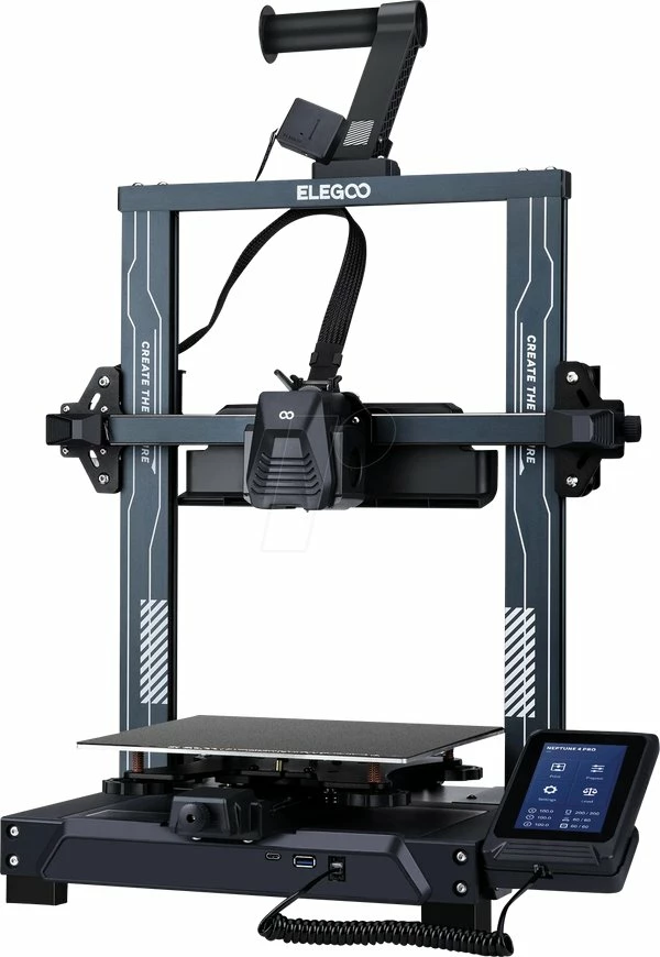 Printer 3D Elegoo Neptune 4 Pro FDM 225×225×265 mm, 500 mm/s, extruder dual direct drive, touch, USB/LAN, i zi