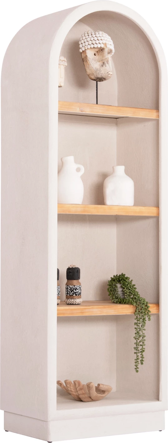 Raft Santorini, MDF, ngjyrë e bardhë, 60x38.5x179 cm