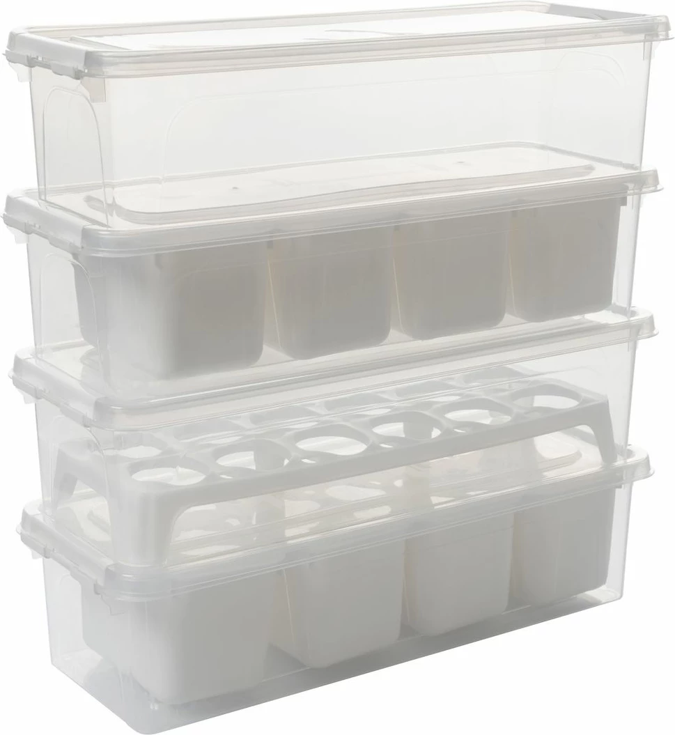 Set kuti plastike për organizim (4 copë), Hermia, 4Lukutu10, transparente