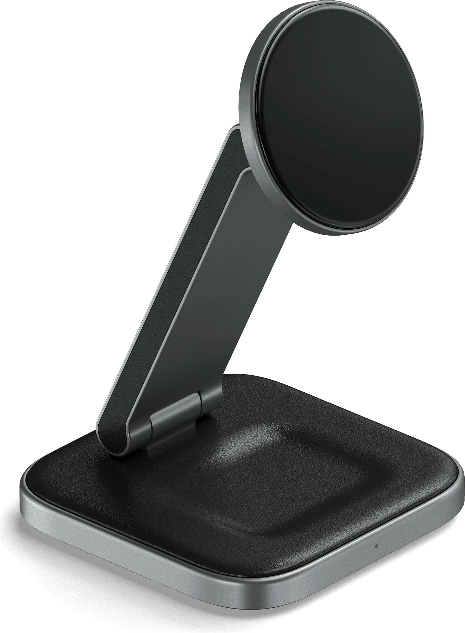 Karikues wireless Satechi 2-në-1 Qi2 i palosshëm, për Celular dhe Kufje, i zi