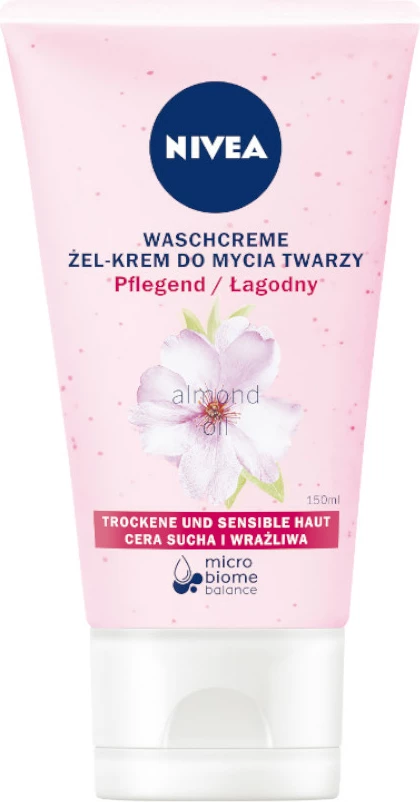 Xhel-krem për pastrim fytyre Nivea për femra, lëkurë e thatë dhe e ndjeshme, 150ml