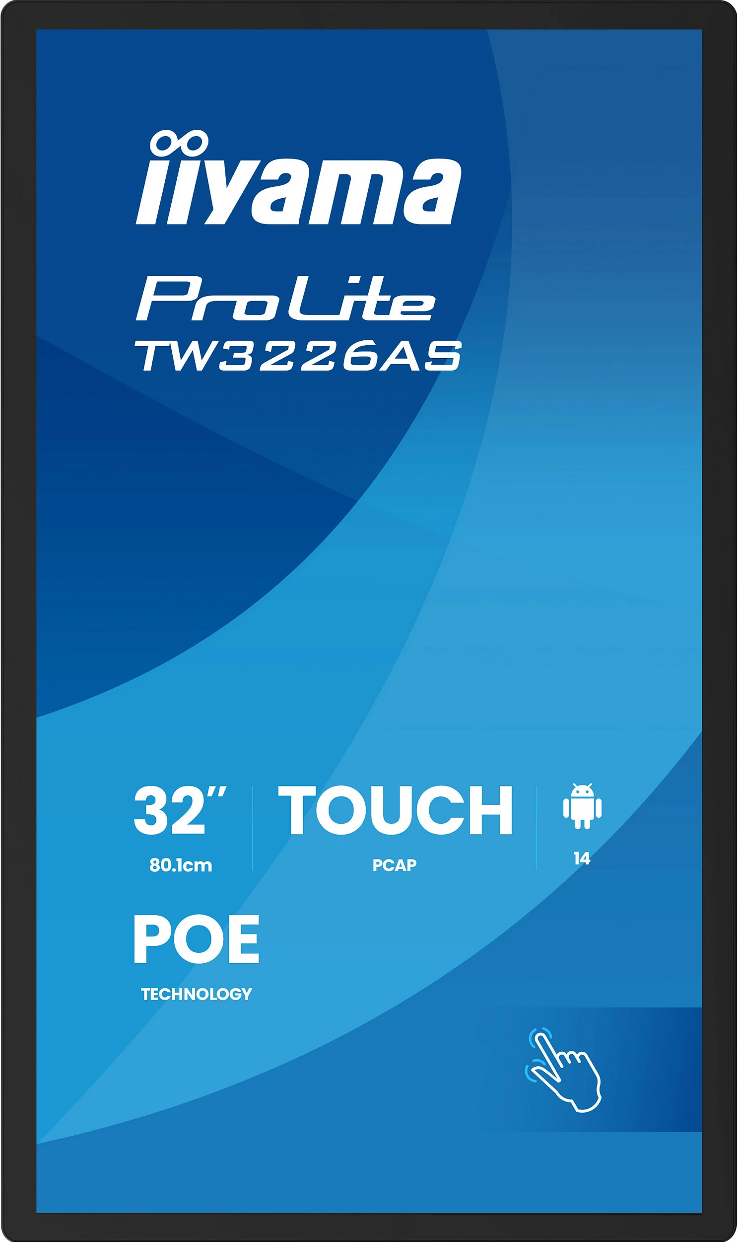 Monitor touchscreen iiyama ProLite TW3226AS-B3P, 31.5", Full HD, VA, 60Hz, PoE, i zi