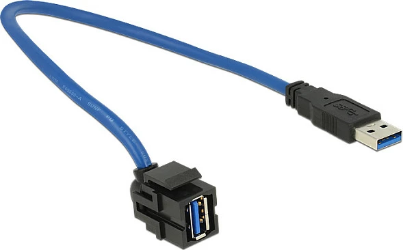 Kabllo zgjatëse USB DeLOCK 86375, USB-A mashkull në USB-A femër, USB 3.2 Gen 1, 0.5 m, blu