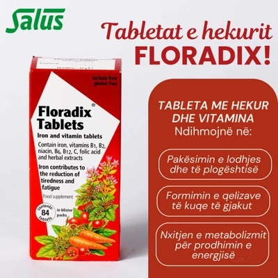 FLORADIX - Tableta me HEKUR dhe acid folik, 84 copë