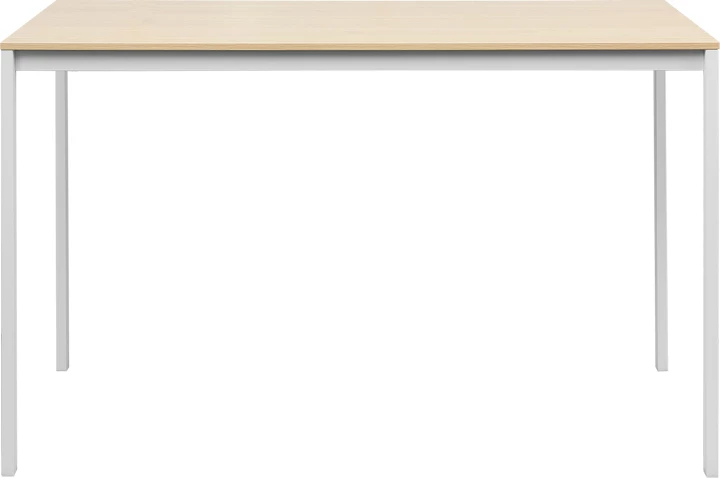 Tavolinë Faragio, ngjyrë natyrale, këmbë metalike të bardha, 120x75x75cm