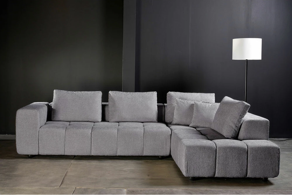 Kënd divani TOMOS, kënd i djathtë, ngjyrë gri LEGASY 18, 298x200x85cm