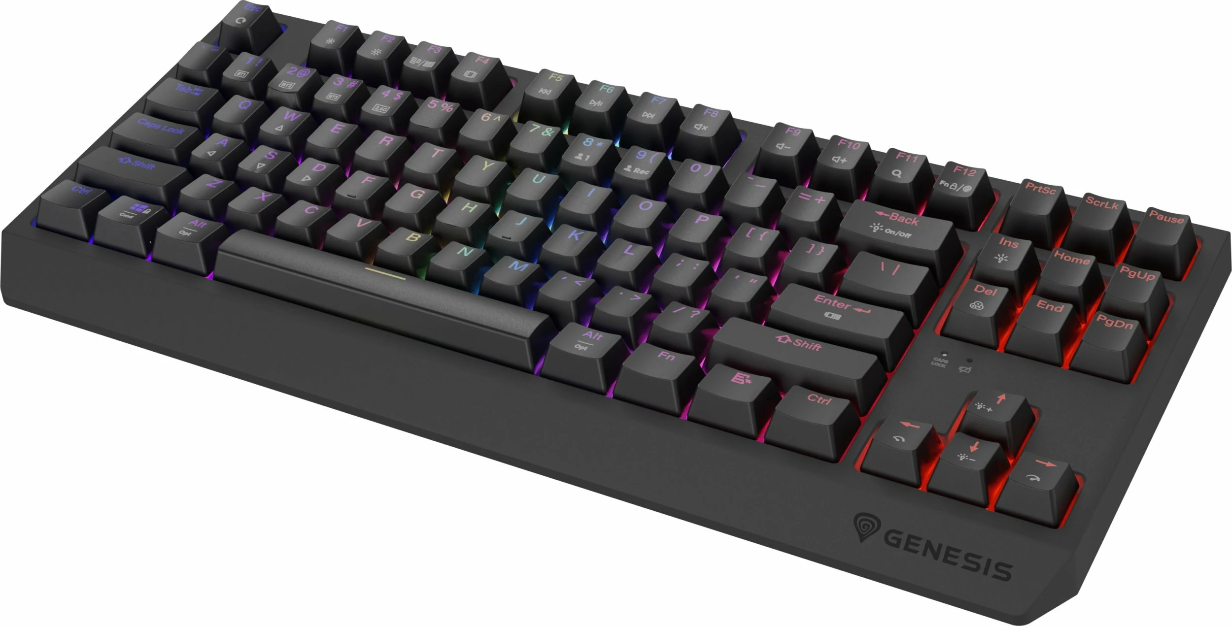 Tastierë mekanike gaming GENESIS Thor 230 TKL Wireless, Outemu Silent Lemon, RGB, hot-swap, US layout, e zezë