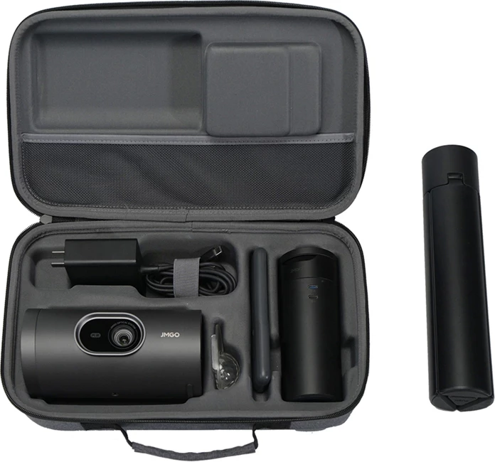 Projektor portativ JMGO PicoPlay+ Full HD 1080p, Google TV, 450 ISO lm, me tripod me power bank 20000 mAh