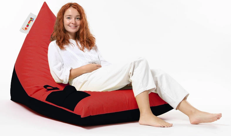 Qese e madhe për ulje në kopsht, formë piramide, dyngjyrëshe, e kuqe dhe e zezë