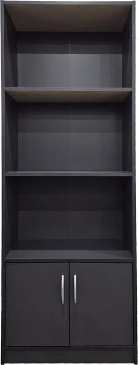 Raft librash Tekaro me dollap, ngjyrë antracit, 60x29x166cm