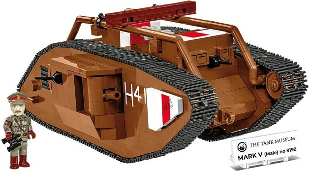 Set lodër ndërtimi Cobi Klocki Mark V (Male) 9199, 844 pjesë, kafe