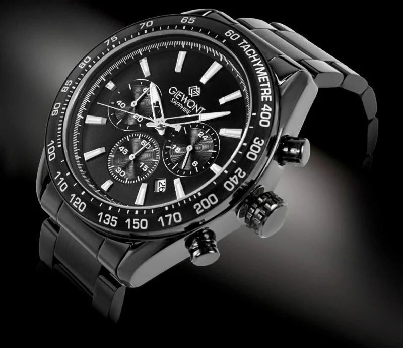 Orë dore meshkuj Giewont GW9580-B2, e zezë