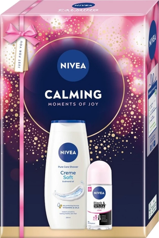 Set për kujdes trupit Nivea Calming për femra, shower gel 250ml + roll-on 50ml