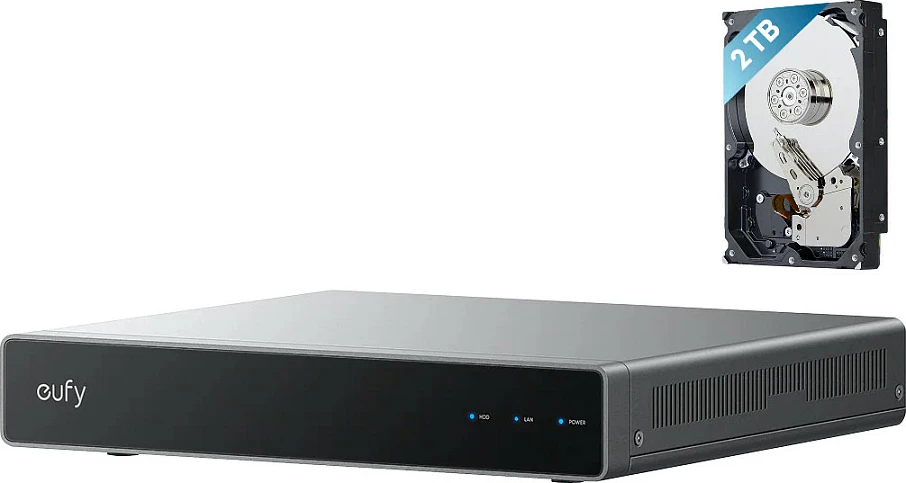NVR Eufy S4, 8 kanale, 2TB, 4K, PoE, i zi/gri