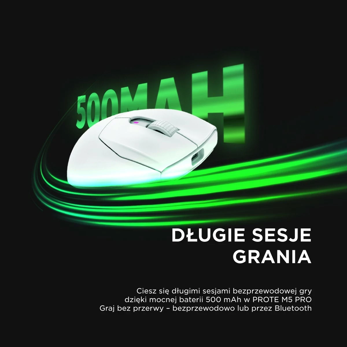 Maus Rampage Prote M5 Pro 26000 DPI RGB LED i bardhë