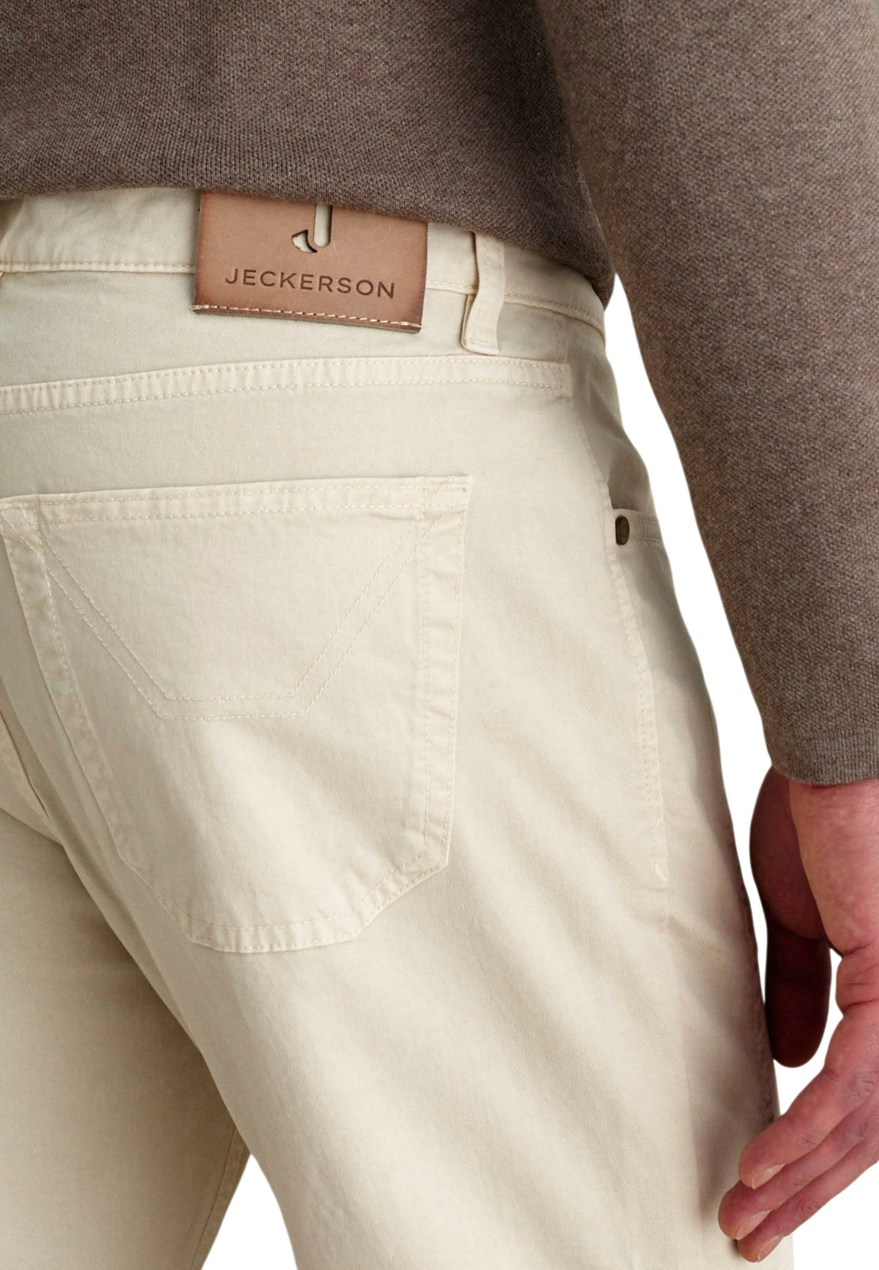 Pantallona për meshkuj Jeckerson JOHN Slim Fit, të bardha [Madhësia: W28]
