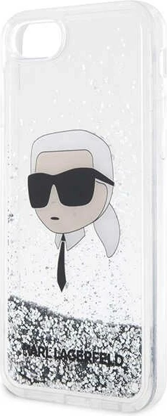 Mbështjellës Karl Lagerfeld KLHCI8LNKHCH për iPhone 7/8/SE 2020/2022, Glitter, Argjendtë