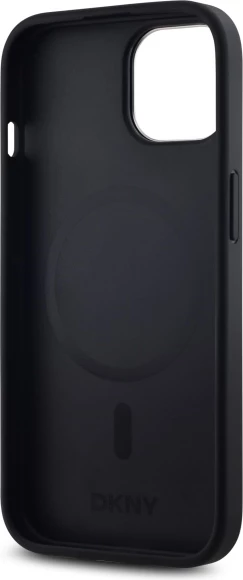 Mbështjellës DKNY Plain Logo MagSafe për iPhone 14, i zi