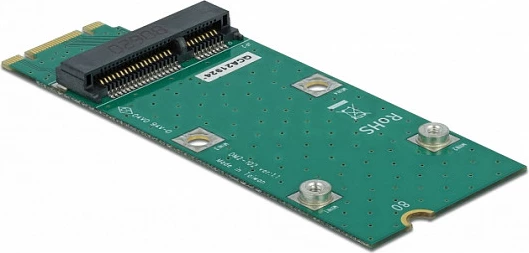 Adapter DeLOCK M.2 Key B+M në Mini PCIe Slot (PCIe/USB), i gjelbër